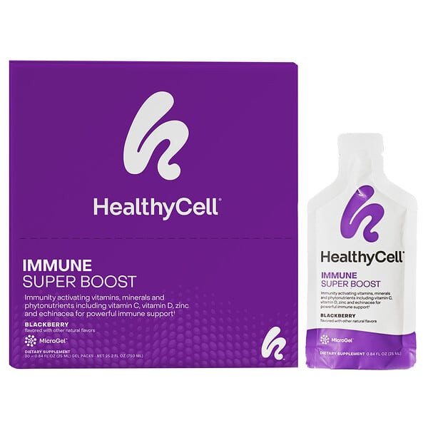 <img alt="HealthyCell, Immune Super Boost, Blackberry, 30 Gel Packs, 0.84 fl oz (25 ml) Each" title="HealthyCell, Immune Super Boost, Blackberry, 30 Gel Packs, 0.84 fl oz (25 ml) Each,858668004553"