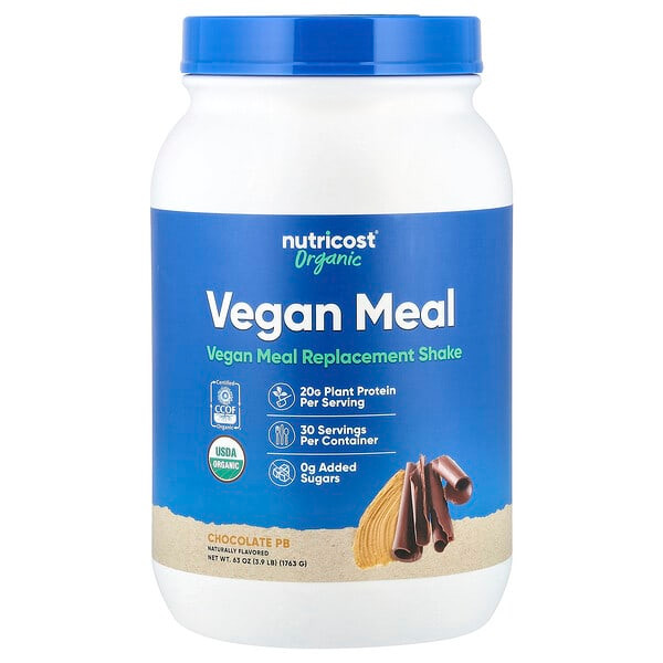 <img alt="Nutricost, Organic Vegan Meal, Chocolate PB, 3.9 lb (1,763 g)" title="Nutricost, Organic Vegan Meal, Chocolate PB, 3.9 lb (1,763 g),810139570929"