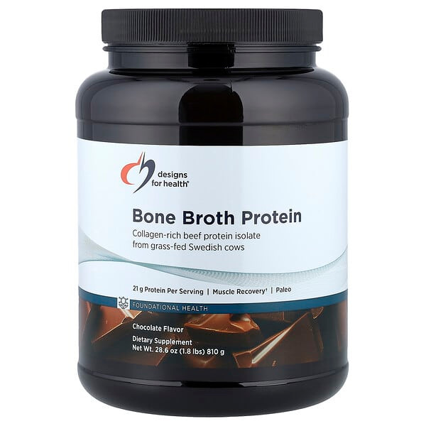 <img alt="Designs For Health, Bone Broth Protein, Chocolate, 1.8 lbs (810 g)" title="Designs For Health, Bone Broth Protein, Chocolate, 1.8 lbs (810 g),879452004115"