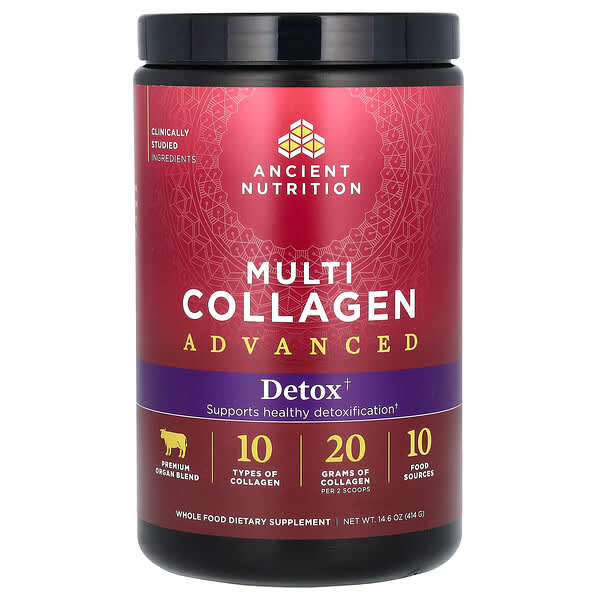 <img alt="Ancient Nutrition, Multi Collagen Advanced, Detox, 14.6 oz (414 g)" title="Ancient Nutrition, Multi Collagen Advanced, Detox, 14.6 oz (414 g),816401026873"