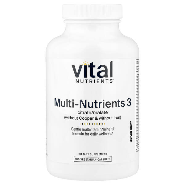 <img alt="Vital Nutrients, Multi-Nutrients 3, 180 Vegetarian Capsules" title="Vital Nutrients, Multi-Nutrients 3, 180 Vegetarian Capsules,693465525111"