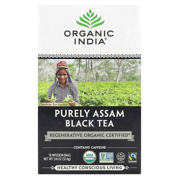 <img alt="Organic India, Purely Assam Black Tea, 18 Infusion Bags, 1.14 oz (32.4 g)" title="Organic India, Purely Assam Black Tea, 18 Infusion Bags, 1.14 oz (32.4 g),810110580398"