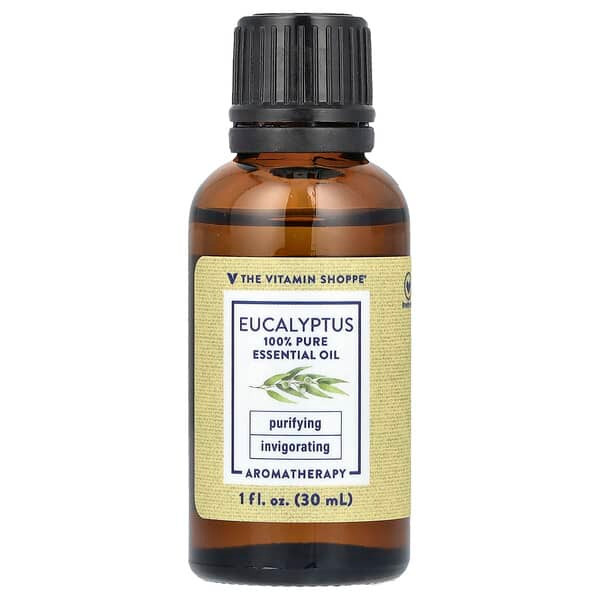 <img alt="The Vitamin Shoppe, 100% Pure Essential Oil, Eucalyptus , 1 fl oz (30 ml)" title="The Vitamin Shoppe, 100% Pure Essential Oil, Eucalyptus , 1 fl oz (30 ml),766536039340"