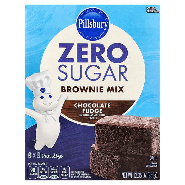 <img alt="Pillsbury, Zero Sugar, Brownie Mix, Chocolate Fudge, 12.35 oz (350 g)" title="Pillsbury, Zero Sugar, Brownie Mix, Chocolate Fudge, 12.35 oz (350 g),013300553060"