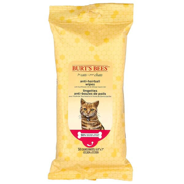 <img alt="Burts Bees, Anti-Hairball Wipes with Sunflower Oil & Wheat Germ Oil, For Cats, 50 Count" title="Burts Bees, Anti-Hairball Wipes with Sunflower Oil & Wheat Germ Oil, For Cats, 50 Count,742797764603"