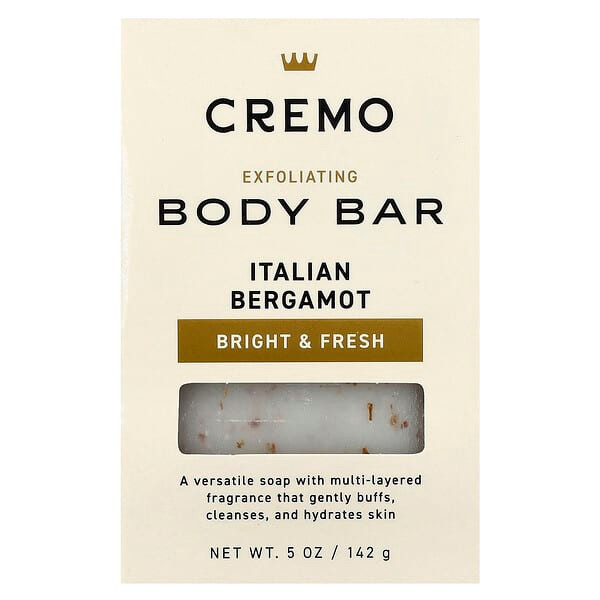 <img alt="Cremo, Exfoliating Body Bar, Italian Bergamot , 5 oz (142 g)" title="Cremo, Exfoliating Body Bar, Italian Bergamot , 5 oz (142 g),811847038435"