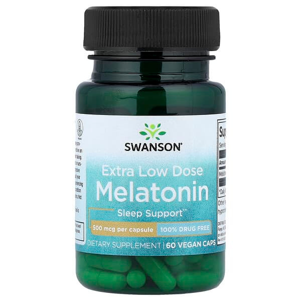 <img alt="3 PACK of Swanson Vitamins, Melatonin, Extra Low Dose , 500 mcg, 60 Vegan Caps" title="3 PACK of Swanson Vitamins, Melatonin, Extra Low Dose , 500 mcg, 60 Vegan Caps,087614116488"