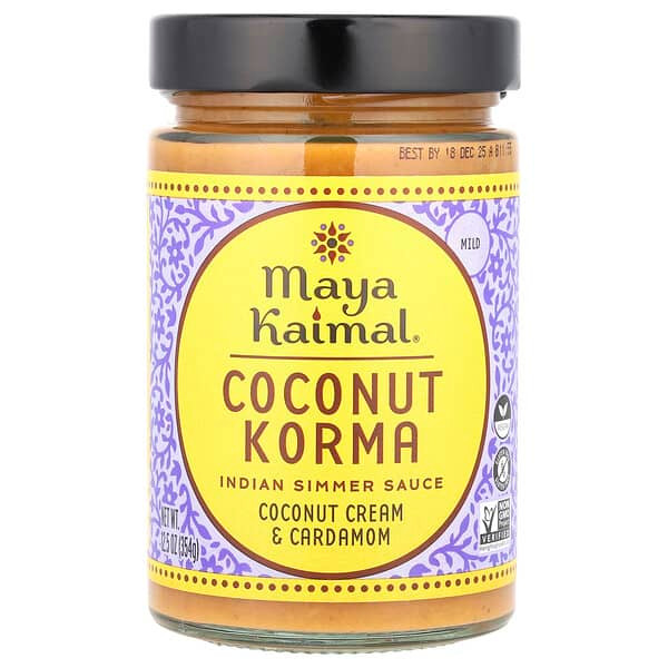 <img alt="Maya Kaimal, Coconut Korma, Indian Simmer Sauce, Mild, Coconut Cream & Cardamom, 12.5 oz (354 g)" title="Maya Kaimal, Coconut Korma, Indian Simmer Sauce, Mild, Coconut Cream & Cardamom, 12.5 oz (354 g),858034006174"