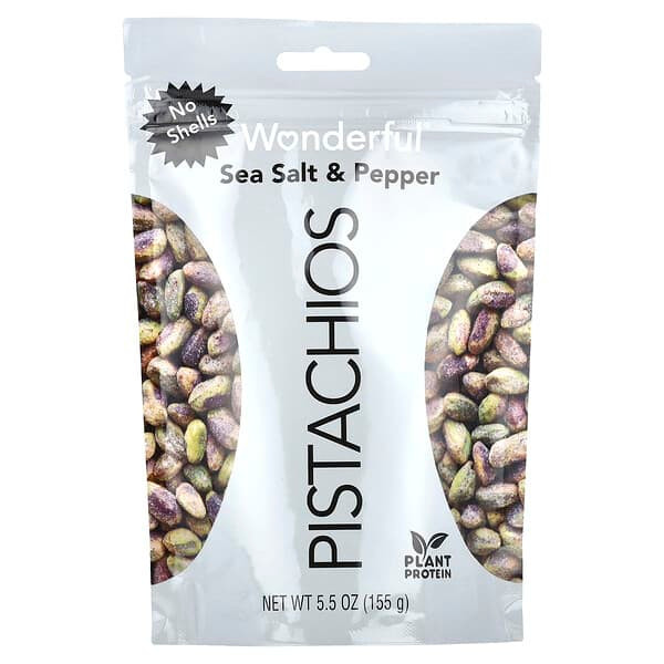 <img alt="Wonderful Pistachios, Sea Salt & Pepper, No Shells, 5.5 oz (155 g)" title="Wonderful Pistachios, Sea Salt & Pepper, No Shells, 5.5 oz (155 g),014113701044"
