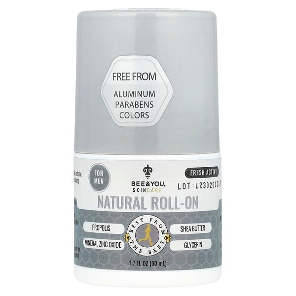 <img alt="Bee & You, Natural Roll-On, For Men, Fresh Active, 1.7 fl oz (50 ml)" title="Bee & You, Natural Roll-On, For Men, Fresh Active, 1.7 fl oz (50 ml),190853001726"