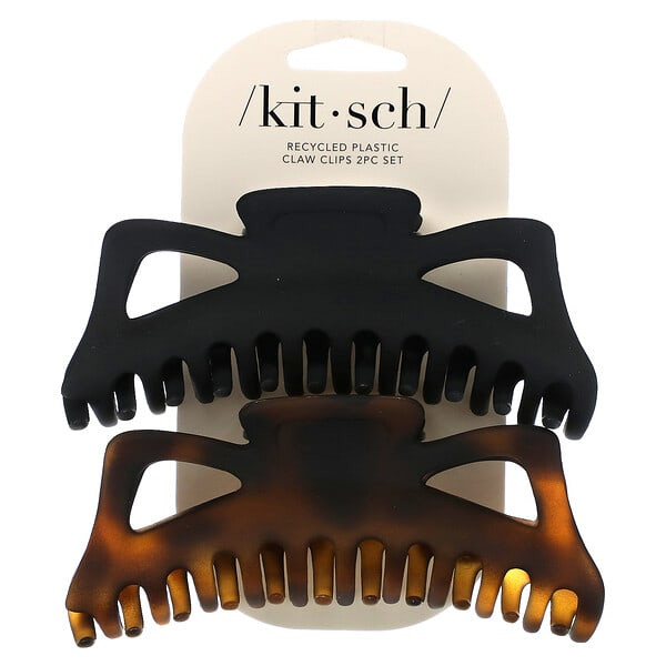 <img alt="Kitsch, Jumbo Classic Claw Clips, Black & Tort, 2pc Set" title="Kitsch, Jumbo Classic Claw Clips, Black & Tort, 2pc Set,819677026578"