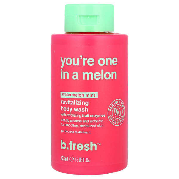 <img alt="b.fresh, Youre One in a Melon, Revitalizing Body Wash, Watermelon Mint, 16 fl oz (473 ml)" title="b.fresh, Youre One in a Melon, Revitalizing Body Wash, Watermelon Mint, 16 fl oz (473 ml),9347108006055"