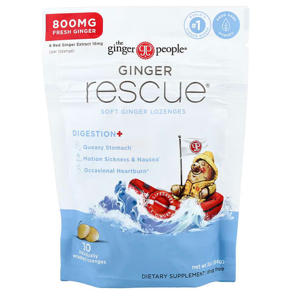 <img alt="The Ginger People, Ginger Rescue, Soft Ginger Lozenges, 30 Individually Wrapped Lozenges" title="The Ginger People, Ginger Rescue, Soft Ginger Lozenges, 30 Individually Wrapped Lozenges,734027909069"