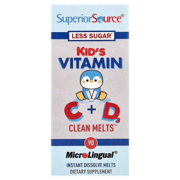 Superior Source, Kids Vitamin C + D3 Clean Melts, 90 Instant Dissolve Melts