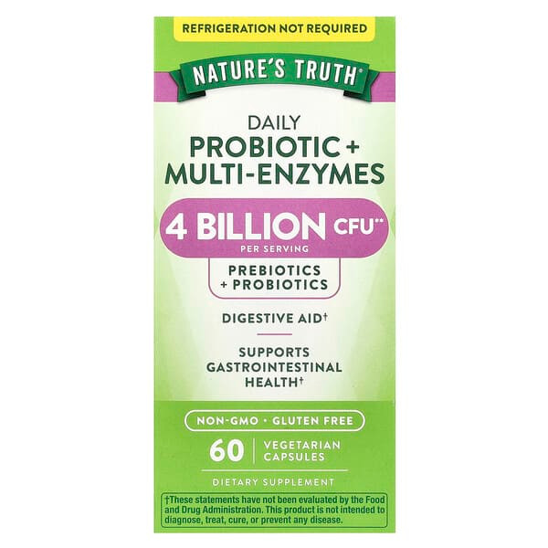 Natures Truth, Daily Probiotic + Multi-Enzymes, 60 Vegetarian Capsules