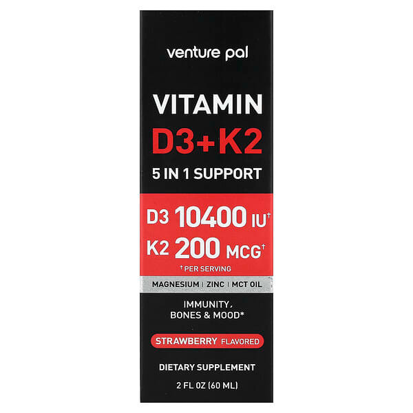 <img alt="Venture Pal, Vitamin D3 + K2, Strawberry, 2 fl oz (60 ml)" title="Venture Pal, Vitamin D3 + K2, Strawberry, 2 fl oz (60 ml),850049663694"