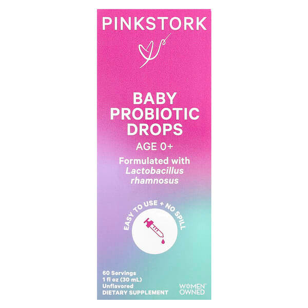 <img alt="Pink Stork, Baby Probiotic Drops, Age 0+, Unflavored, 1 fl oz (30 ml)" title="Pink Stork, Baby Probiotic Drops, Age 0+, Unflavored, 1 fl oz (30 ml),850018865548"