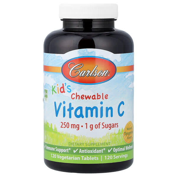 <img alt="Carlson, Kids Chewable Vitamin C, Natural Tangerine, 120 Vegetarian Tablets" title="Carlson, Kids Chewable Vitamin C, Natural Tangerine, 120 Vegetarian Tablets,088395031014"