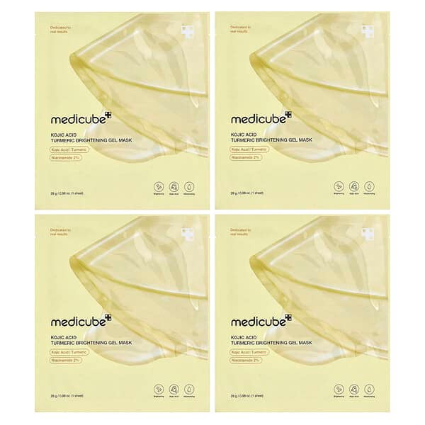 <img alt="Medicube, Kojic Acid Turmeric Brightening Gel Beauty Mask, 4 Sheets, 0.98 oz (28 g) Each" title="Medicube, Kojic Acid Turmeric Brightening Gel Beauty Mask, 4 Sheets, 0.98 oz (28 g) Each,8800256114603"