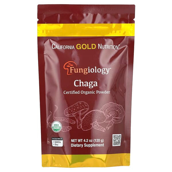 <img alt="California Gold Nutrition, Fungiology, Certified Organic Chaga Powder, 4.2 oz (120 g)" title="California Gold Nutrition, Fungiology, Certified Organic Chaga Powder, 4.2 oz (120 g),898220023868"