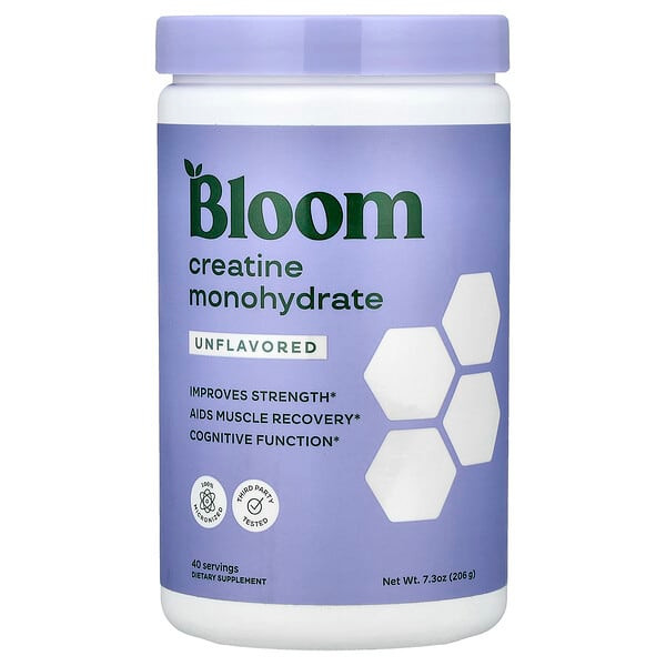 <img alt="Bloom, Creatine Monohydrate, Unflavored, 7.3 oz (206 g)" title="Bloom, Creatine Monohydrate, Unflavored, 7.3 oz (206 g),810137461359"