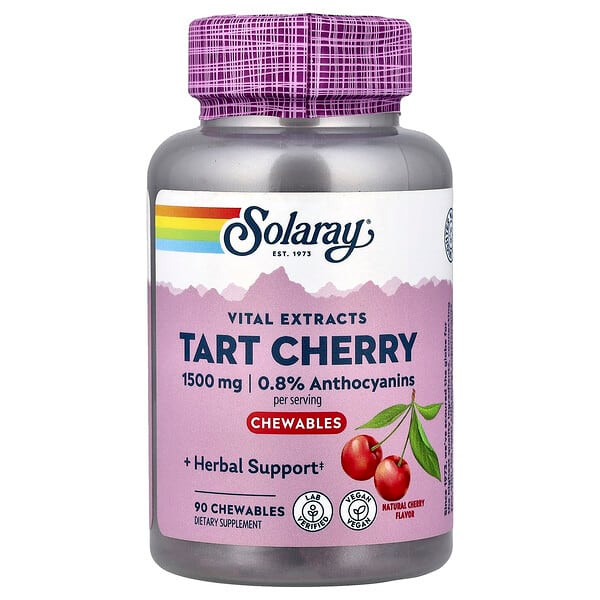 <img alt="Solaray, Vital Extracts, Tart Cherry, Natural Cherry, 90 Chewables (500 mg per Chewable)" title="Solaray, Vital Extracts, Tart Cherry, Natural Cherry, 90 Chewables (500 mg per Chewable),076280444995"
