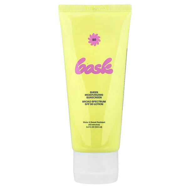 <img alt="Bask Suncare, Sheer Moisturizing Sunscreen Lotion, SPF 50, 3.4 fl oz (100 ml)" title="Bask Suncare, Sheer Moisturizing Sunscreen Lotion, SPF 50, 3.4 fl oz (100 ml),860006222758"