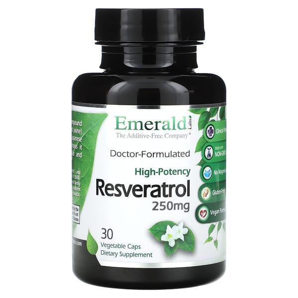 <img alt="Emerald Laboratories, Resveratrol, 250 mg, 30 Vegetable Caps" title="Emerald Laboratories, Resveratrol, 250 mg, 30 Vegetable Caps,743650002085"