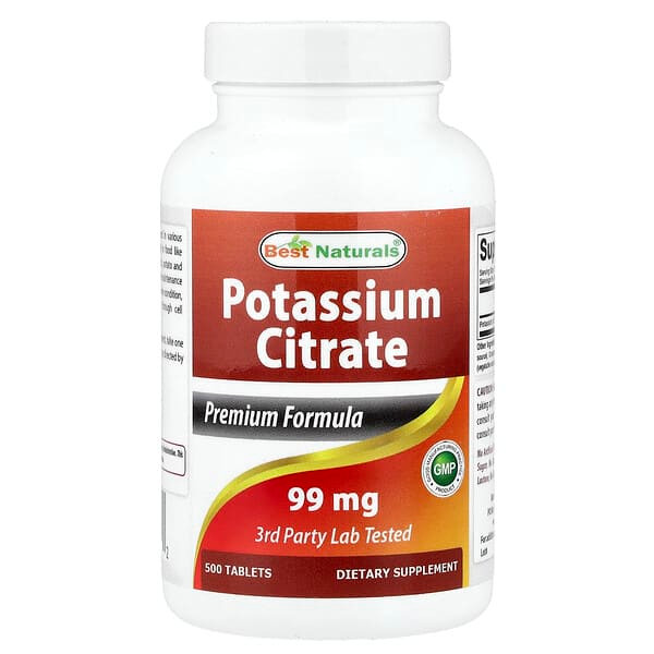 <img alt="Best Naturals, Potassium Citrate, 99 mg, 500 Tablets" title="Best Naturals, Potassium Citrate, 99 mg, 500 Tablets,817716018492"