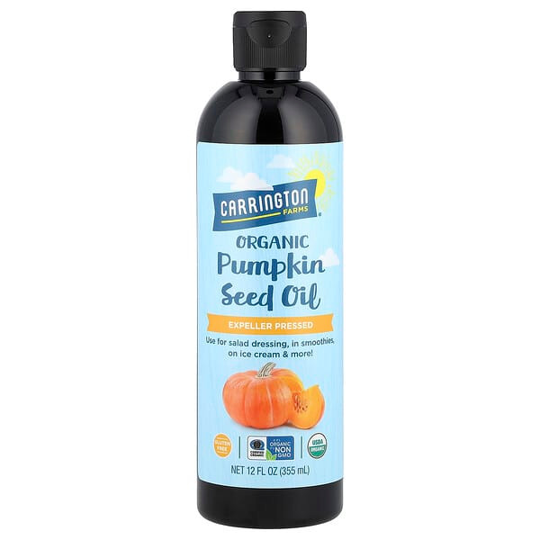 <img alt="Carrington Farms, Organic Pumpkin Seed Oil, 12 fl oz (355 ml)" title="Carrington Farms, Organic Pumpkin Seed Oil, 12 fl oz (355 ml),742392940464"