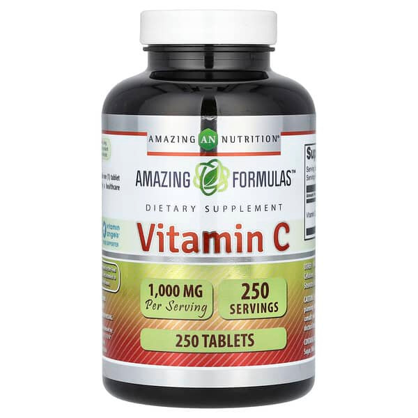 <img alt="Amazing Nutrition, Vitamin C, 1,000 mg, 250 Tablets" title="Amazing Nutrition, Vitamin C, 1,000 mg, 250 Tablets,819209020654"