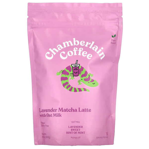 <img alt="Chamberlain Coffee, Lavender Matcha Latte with Oat Milk, 10 oz (283 g)" title="Chamberlain Coffee, Lavender Matcha Latte with Oat Milk, 10 oz (283 g),810070875176"