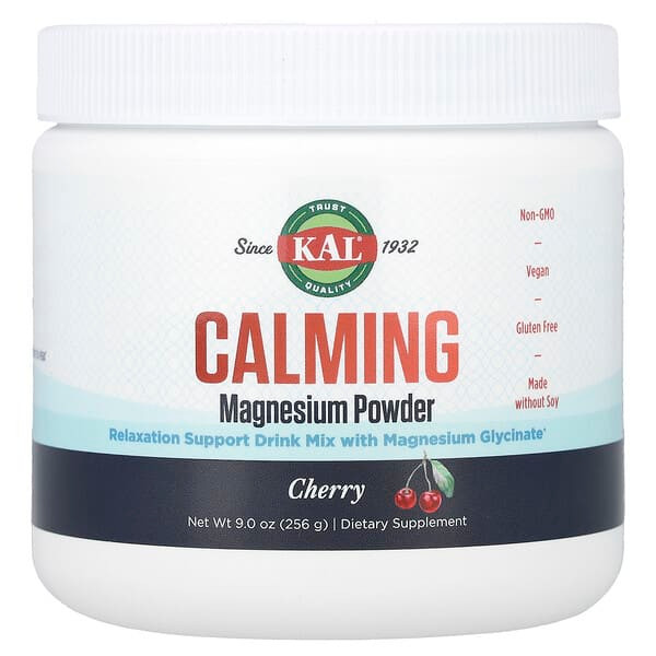 <img alt="KAL, Calming Magnesium Powder, Cherry, 9 oz (256 g)" title="KAL, Calming Magnesium Powder, Cherry, 9 oz (256 g),021245374466"