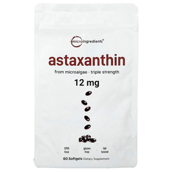<img alt="Micro Ingredients, Astaxanthin, 12 mg, 60 Softgels" title="Micro Ingredients, Astaxanthin, 12 mg, 60 Softgels,850074438656"