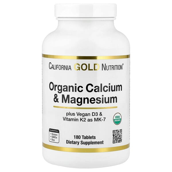 <img alt="California Gold Nutrition, Organic Calcium & Magnesium Plus D3 & K2, 180 Tablets" title="California Gold Nutrition, Organic Calcium & Magnesium Plus D3 & K2, 180 Tablets,898220024452"