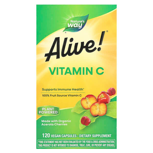 <img alt="Natures Way, Alive, Vitamin C, 120 Vegan Capsules (125 mg per Capsule)" title="Natures Way, Alive, Vitamin C, 120 Vegan Capsules (125 mg per Capsule),033674151426"