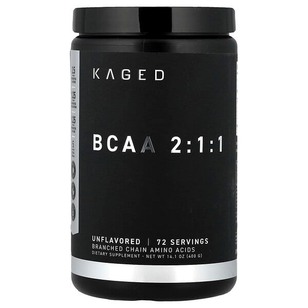 <img alt="Kaged, BCAA 2-1-1, Unflavored, 14.1 oz (400 g)" title="Kaged, BCAA 2-1-1, Unflavored, 14.1 oz (400 g),850045966416"