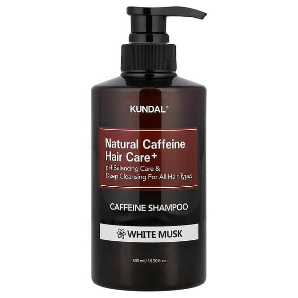 <img alt="Kundal, Natural Caffeine Hair Care+ Shampoo, For All Hair Types, White Musk, 16.9 fl oz (500 ml)" title="Kundal, Natural Caffeine Hair Care+ Shampoo, For All Hair Types, White Musk, 16.9 fl oz (500 ml),8809568745765"