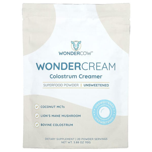 <img alt="Wondercow, WonderCream, Colostrum Creamer, Unsweetened, 3.88 oz (110 g)" title="Wondercow, WonderCream, Colostrum Creamer, Unsweetened, 3.88 oz (110 g),860009461956"