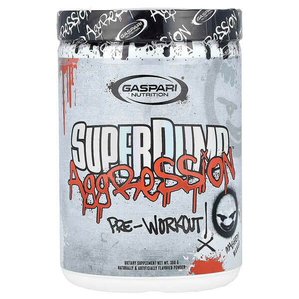<img alt="Gaspari Nutrition, SuperPump Aggression Pre- Workout, Mayhem Mango, 360 g" title="Gaspari Nutrition, SuperPump Aggression Pre- Workout, Mayhem Mango, 360 g,646511000490"