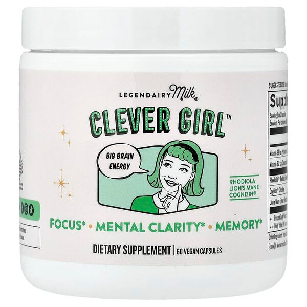 <img alt="Legendairy Milk, Clever Girl, 60 Vegan Capsules" title="Legendairy Milk, Clever Girl, 60 Vegan Capsules,810097410602"