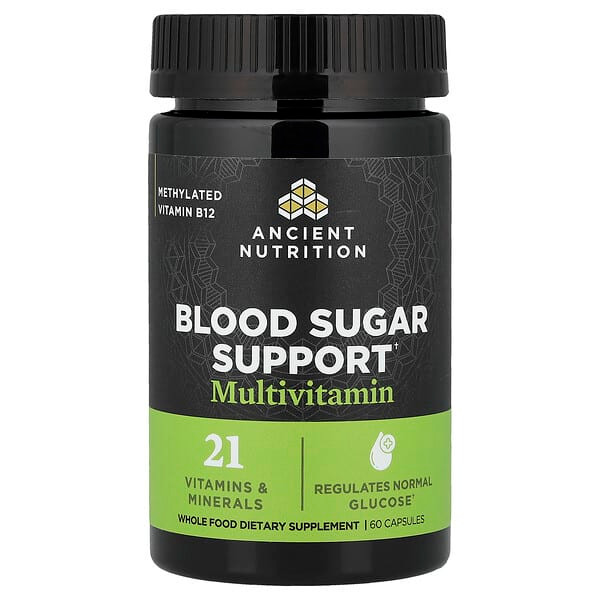<img alt="Ancient Nutrition, Blood Sugar Support Multivitamin, 60 Capsules" title="Ancient Nutrition, Blood Sugar Support Multivitamin, 60 Capsules,816401028754"