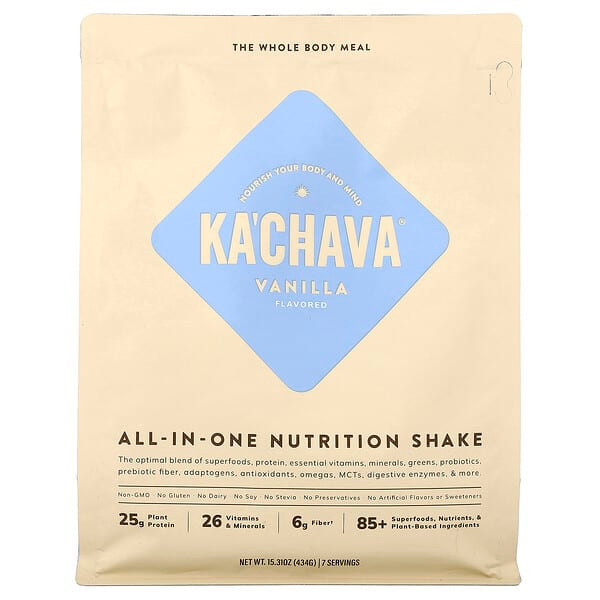 <img alt="KaChava, All-In-One Nutrition Shake, Vanilla, 15.31 oz (434 g)" title="KaChava, All-In-One Nutrition Shake, Vanilla, 15.31 oz (434 g),851139005318"