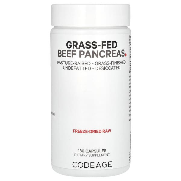 <img alt="Codeage, Grass-Fed Beef Pancreas, 180 Capsules (500 mg per Capsule)" title="Codeage, Grass-Fed Beef Pancreas, 180 Capsules (500 mg per Capsule),853919008113"