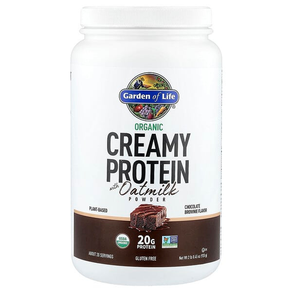 <img alt="Garden of Life, Organic Creamy Protein with Oatmilk Powder, Chocolate Brownie, 2 lb 0.45 oz (920 g)" title="Garden of Life, Organic Creamy Protein with Oatmilk Powder, Chocolate Brownie, 2 lb 0.45 oz (920 g),658010132718"