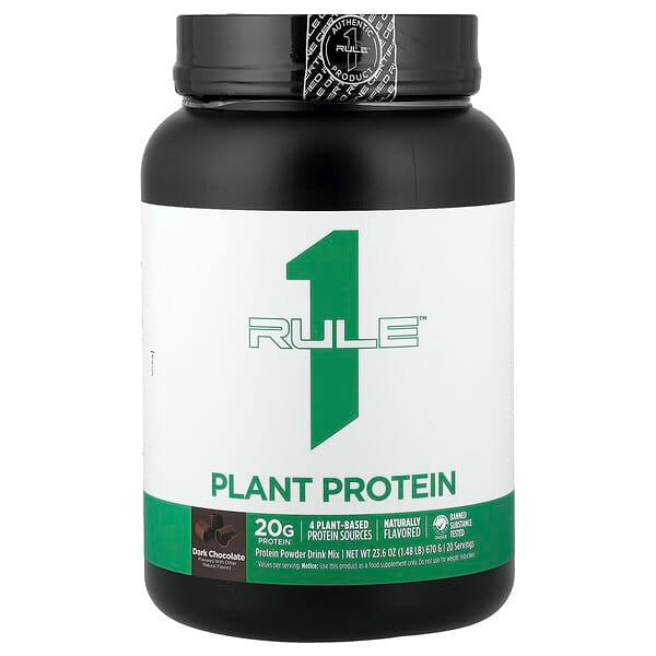 <img alt="Rule One Proteins, Plant Protein, Dark Chocolate, 1.48 lb (670 g)" title="Rule One Proteins, Plant Protein, Dark Chocolate, 1.48 lb (670 g),633924720688"