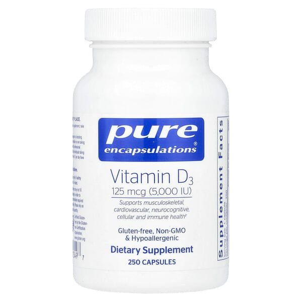 <img alt="Pure Encapsulations, Vitamin D3, 125 mcg (5,000 IU), 250 Capsules" title="Pure Encapsulations, Vitamin D3, 125 mcg (5,000 IU), 250 Capsules,"