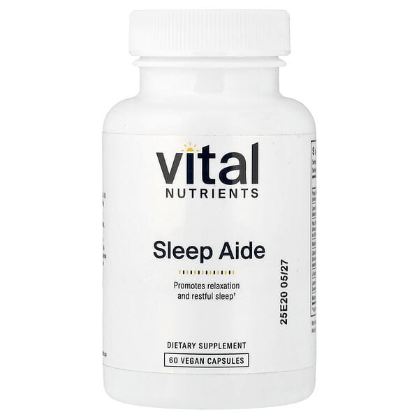<img alt="Vital Nutrients, Sleep Aide, 60 Vegan Capsules" title="Vital Nutrients, Sleep Aide, 60 Vegan Capsules,"