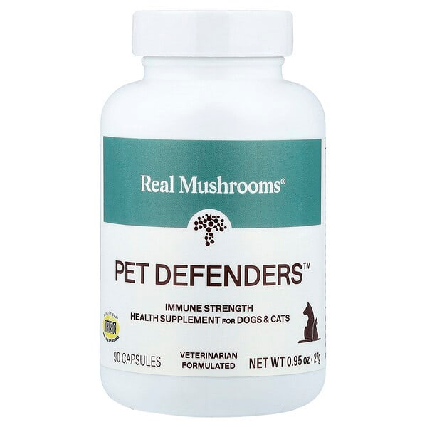 <img alt="Real Mushrooms, Pet Defenders, Immune Strength Health Supplement, For Dogs & Cats, 90 Capsules, 0.95 oz (27 g)" title="Real Mushrooms, Pet Defenders, Immune Strength Health Supplement, For Dogs & Cats, 90 Capsules, 0.95 oz (27 g),"