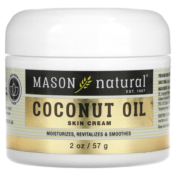 <img alt="Mason Natural, Coconut Oil Skin Cream, 2 oz (57 g)" title="Mason Natural, Coconut Oil Skin Cream, 2 oz (57 g),311845164070"